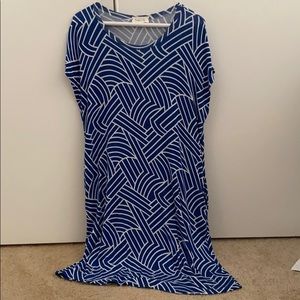 Blue and white Hourglass Lily dress